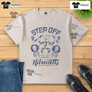 Premium Atmosphere Step Off My Kilowatts washed t-shirt in a stylish design, perfect for casual wear and eco-conscious fashion.