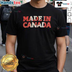 Stylish Made In Canada T-Shirt featuring a vibrant design, perfect for showcasing Canadian pride and casual fashion.