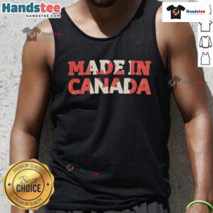 Stylish Made in Canada tank top featuring a vibrant design, perfect for summer fashion and casual outings.