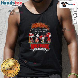 Awesome Peanuts NC State Wolfpack tank top for the holidays, celebrating the most wonderful time of the year.