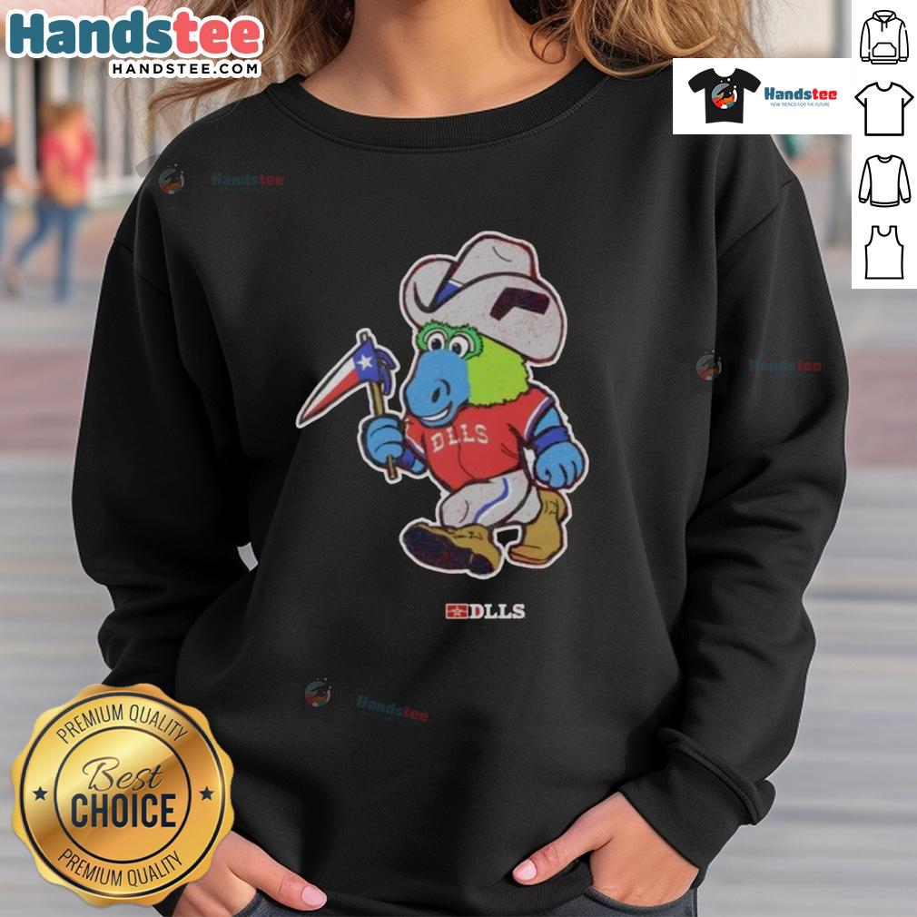 Cute DLLS mascot mashup sweatshirt featuring vibrant graphics and cozy design, perfect for fans of stylish apparel.
