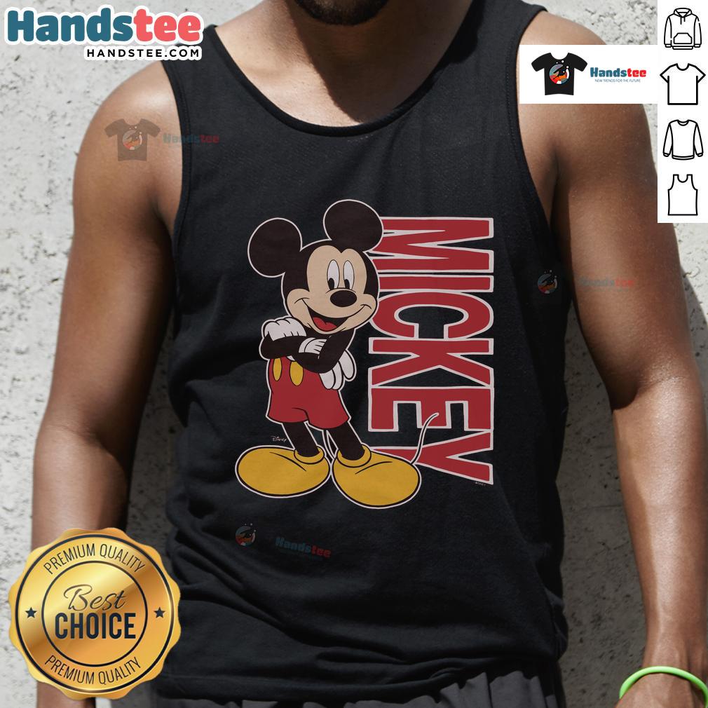 Cute Mickey Mouse 90s tank top featuring vibrant colors and a classic cartoon design perfect for retro fashion lovers.