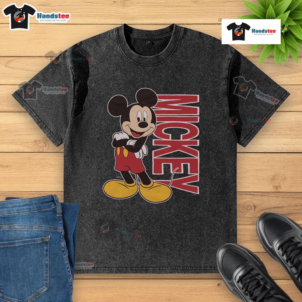 Vintage 90s washed t-shirt featuring a cute Mickey Mouse design, perfect for retro fashion lovers.