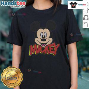 Cute Mickey Mouse Icon Ladies Tee featuring a playful design perfect for Disney fans and stylish casual wear.
