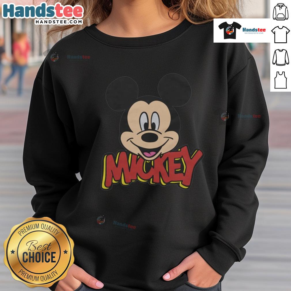 Cute Mickey Mouse icon sweatshirt featuring a vibrant design, perfect for Disney fans and casual wear.