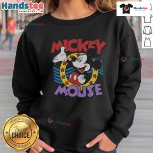 Cute Mickey Mouse Stars Sweatshirt featuring a playful design with Mickey Mouse and colorful star graphics.