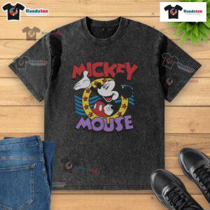 Alt Text: Cute Mickey Mouse stars washed t-shirt featuring a vibrant graphic design perfect for Disney fans.