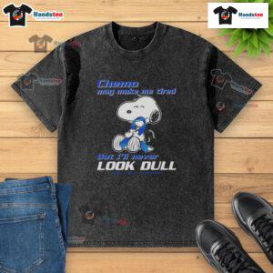 Alt Text: Cute Snoopy chemo awareness t-shirt featuring a vibrant design, promoting colon awareness with a playful message.