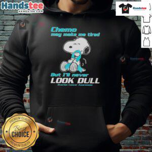 Alt Text: Cute Snoopy hoodie for ovarian cancer awareness, showcasing vibrant design, perfect for showing support during chemo.