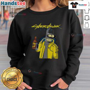 Funny Cyberdrunk Bender Futurama Cyberpunk sweatshirt featuring vibrant graphics and a playful design for fans.