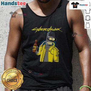 Funny Cyberdrunk Bender Futurama Cyberpunk tank top featuring vibrant graphics of Bender in a futuristic design.