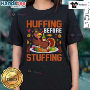 Funny Thanksgiving tee featuring a humorous design of a turkey and wine, perfect for ladies celebrating with laughter.