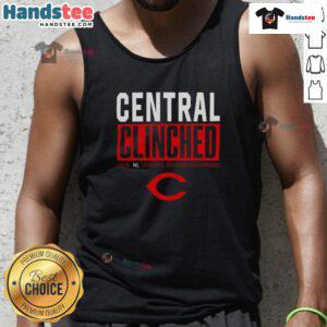 Good Cincinnati Reds Playoffs Clinched NL Central Division Champions 2025 tank top showcasing team pride and victory.