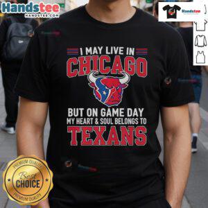 Alt Text: Houston Texans T-shirt showing pride for the team, perfect for Chicago fans on game day.