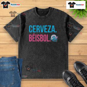 Alt Text: Good Jersey Shore BlueClaws 108 Stitches Copa Cerveza Beisbol Medusas washed t-shirt featuring a vibrant design.
