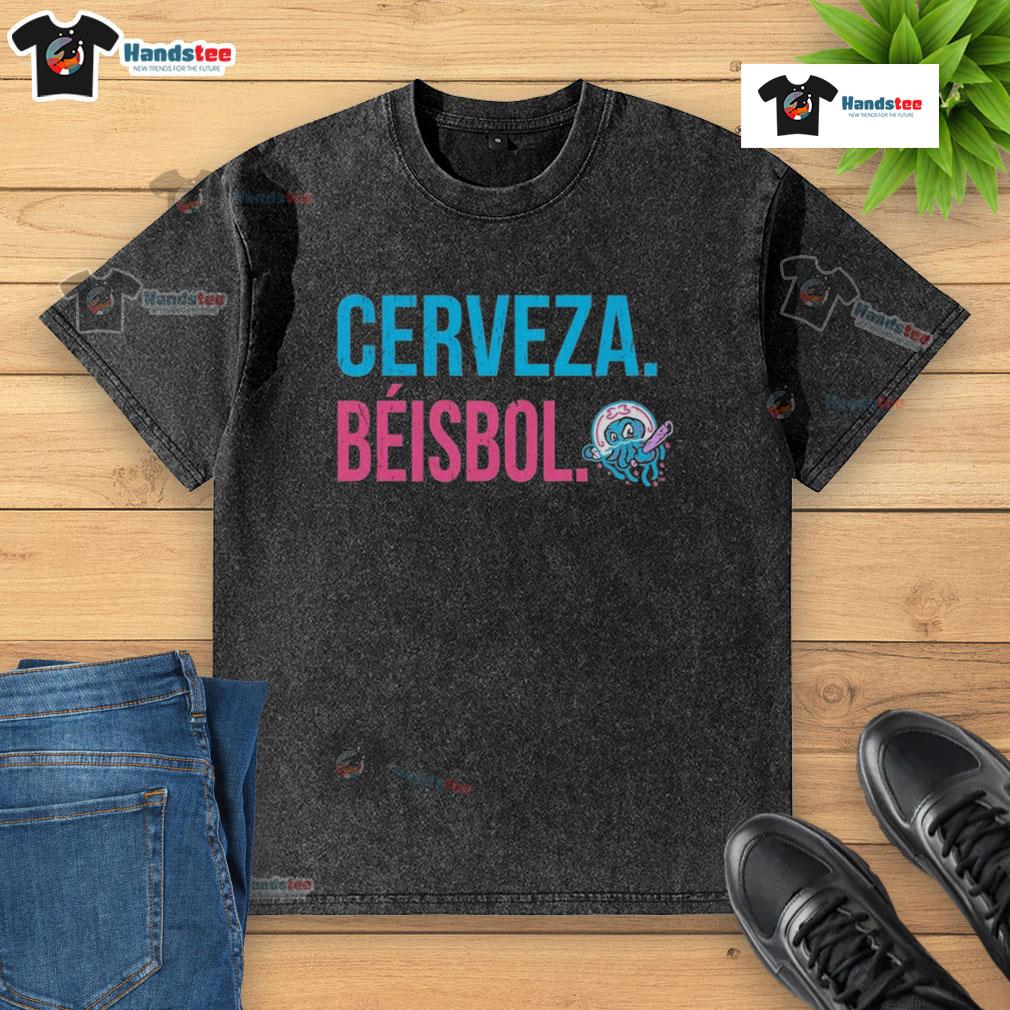 Alt Text: Good Jersey Shore BlueClaws 108 Stitches Copa Cerveza Beisbol Medusas washed t-shirt featuring a vibrant design.