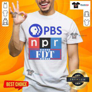 Good PBS NPR FDT T-shirt featuring a vibrant design celebrating public broadcasting and community support.