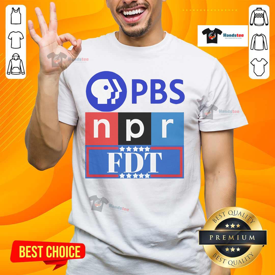 Good PBS NPR FDT T-shirt featuring a vibrant design celebrating public broadcasting and community support.