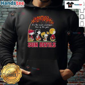 Good Peanuts hoodie featuring Sun Devils Arizona design for a cozy, festive look during the most wonderful time of the year.