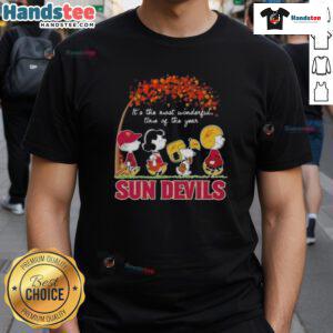 Good Peanuts Sun Devils Arizona T-Shirt for the holidays - 'It's the Most Wonderful Time of the Year' design.