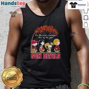 Good Peanuts tank top featuring 'It's The Most Wonderful Time Of The Year' design for Sun Devils fans in Arizona.