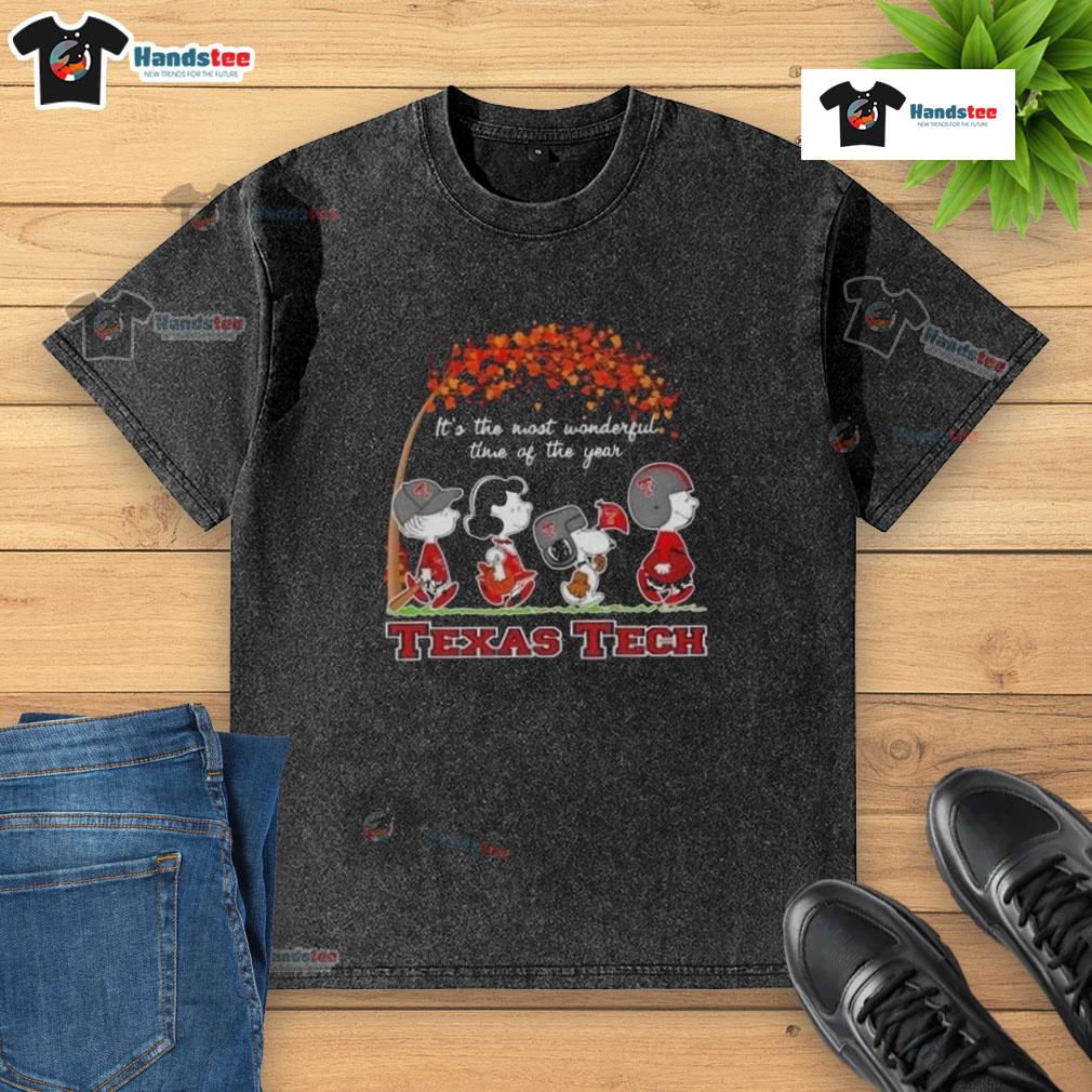 Texas Tech Red Raiders washed t-shirt with 'Good Peanuts, It's the Most Wonderful Time of the Year' design.