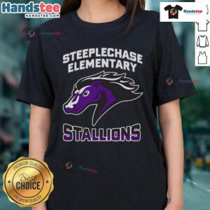 Good Steeplechase Stallions Elementary Fade Ladies Tee featuring a stylish design for equestrian enthusiasts.