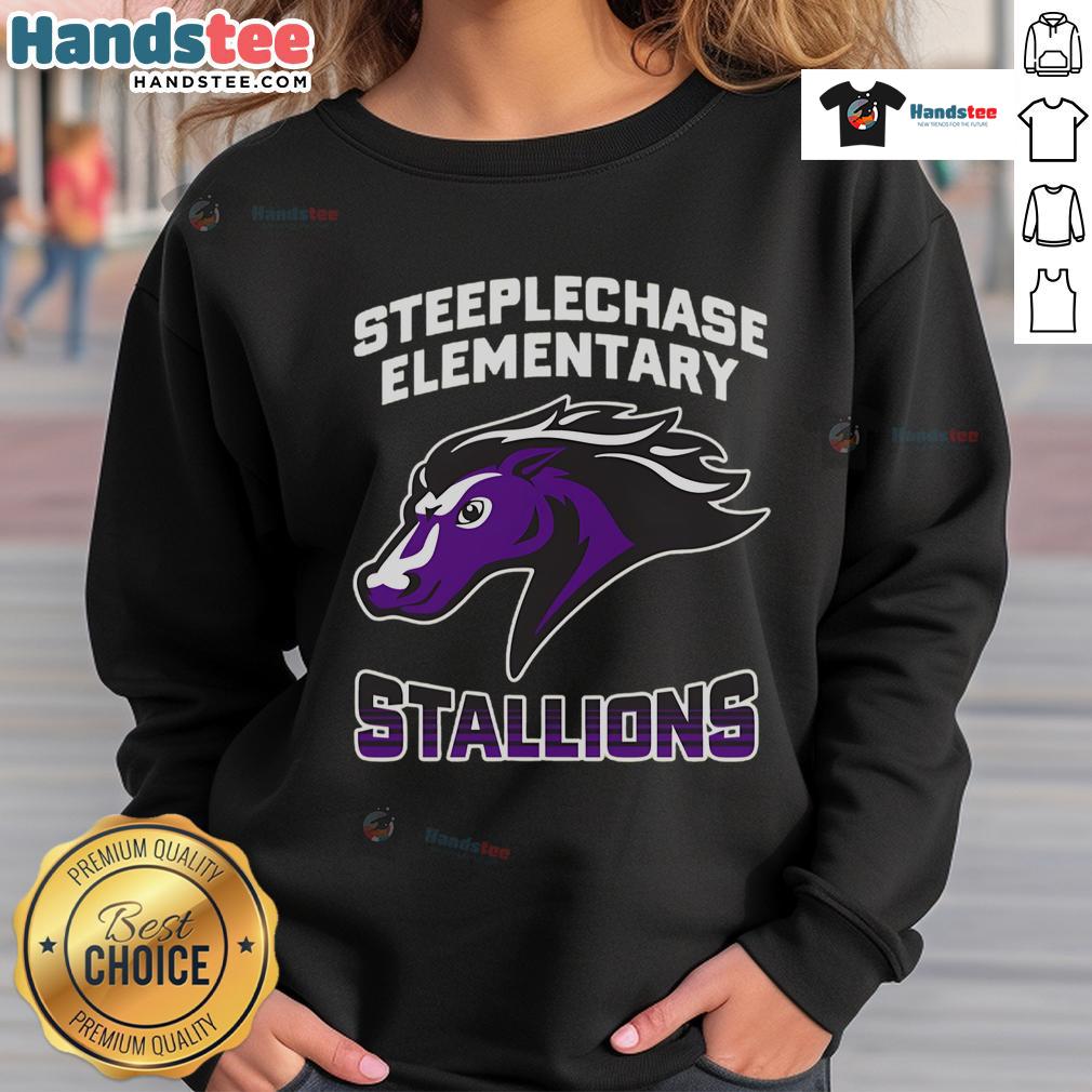 Good Steeplechase Stallions Elementary Fade Sweatshirt featuring a stylish design and cozy fit for equestrian enthusiasts.