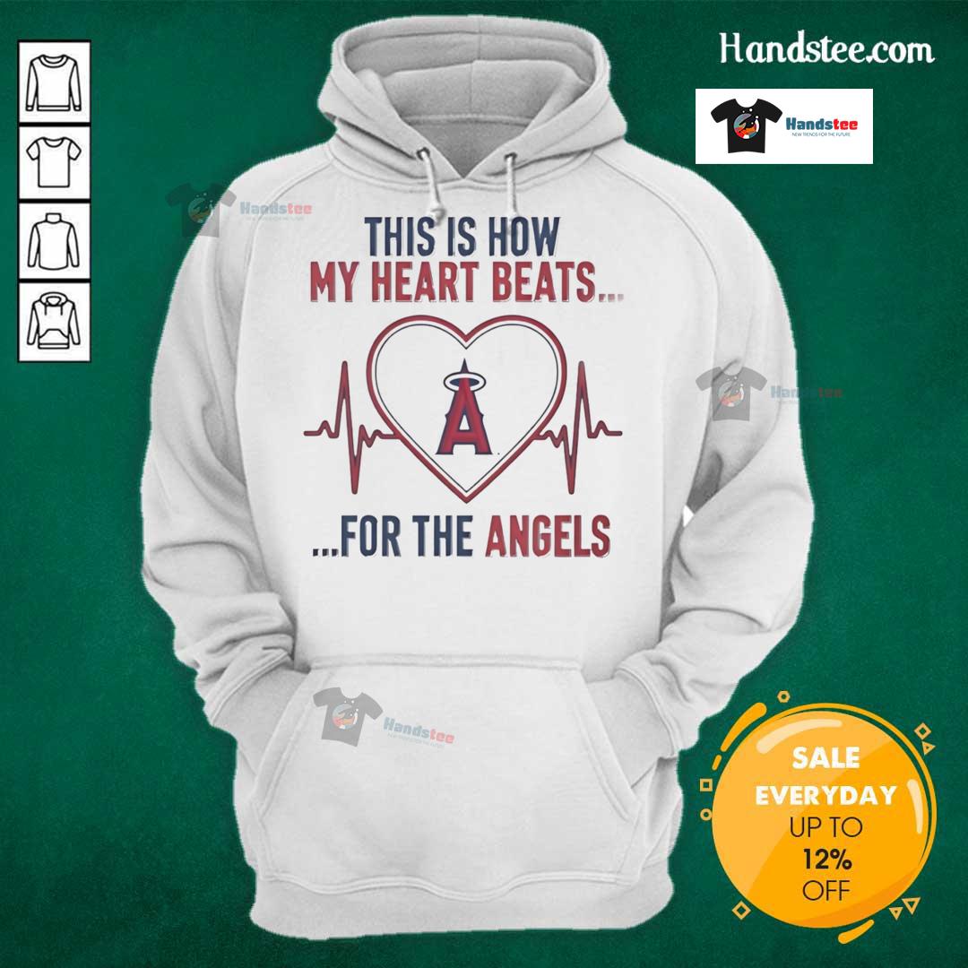 Alt Text: Los Angeles Angels hoodie featuring 'Good This Is How My Heart Beats' design, perfect for fans and stylish comfort.