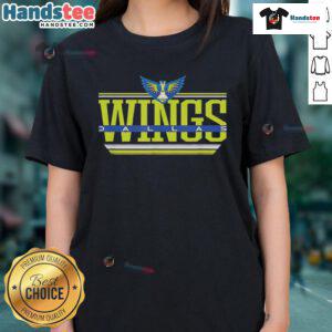 Good WNBA Dallas Wings Over the Top Ladies Tee featuring vibrant team colors and stylish design for female fans.