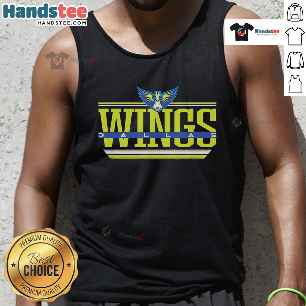 Good WNBA Dallas Wings Over the Top tank top featuring team colors and logo, perfect for fans and sports enthusiasts.