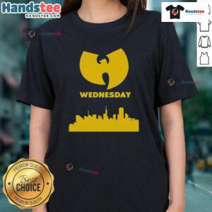 Good Wu Tang Wednesday Skyline Ladies Tee featuring a stylish design perfect for fans of Wu-Tang Clan and urban fashion.