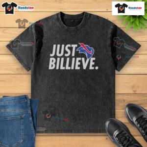Happy Eric Wood wearing a Just Billieve washed t-shirt, showcasing a casual and uplifting style in a bright outdoor setting.