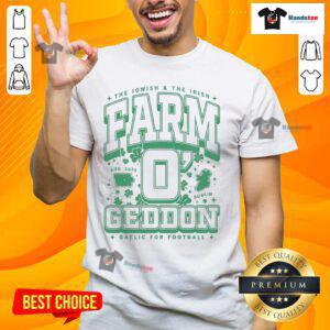 Happy Farm O Geddon Max Collegiate T-Shirt featuring vibrant colors and a trendy design for college students.