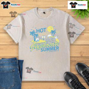 Hot Glyphosate Summer washed t-shirt featuring a vibrant design, perfect for casual summer outings and eco-conscious fashion.