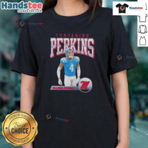 Hot Suntarine Perkins Ole Miss Football Illustrated Ladies Tee showcasing team spirit and stylish design for fans.