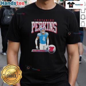 Hot Suntarine Perkins Ole Miss Football Illustrated T-Shirt featuring vibrant graphics and team colors for fans.