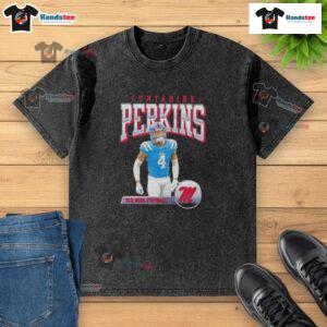 Hot Suntarine Perkins Ole Miss Football Illustrated washed t-shirt featuring team logo and vibrant colors for fans.