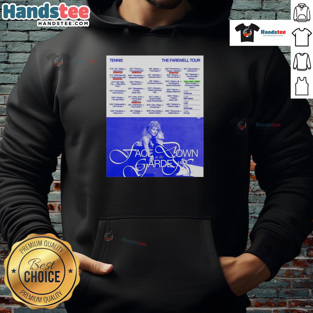 Hot Tennis The Farewell Tour 2025 poster design featured on a stylish hoodie for fans.