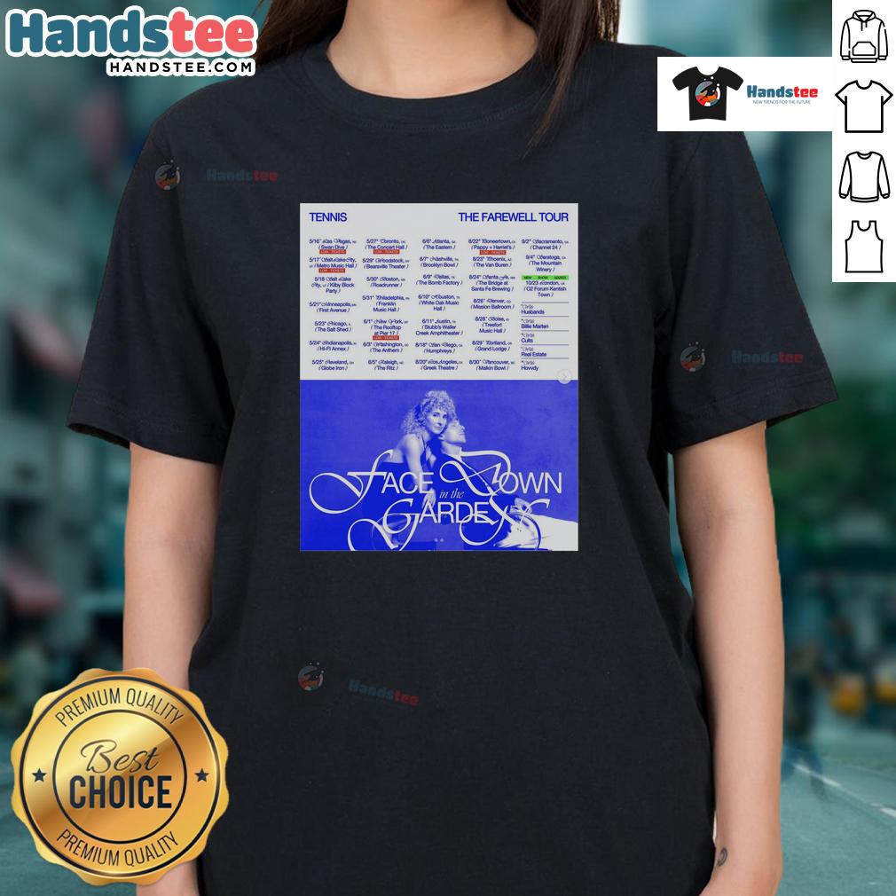 Alt Text: Hot Tennis The Farewell Tour 2025 poster featuring ladies tee design with vibrant graphics and event details.