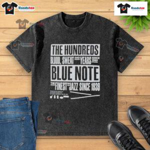 Alt Text: Nice Blue Note The Hundreds Blood Sweat Washed T-Shirt featuring vintage jazz design since 1939.