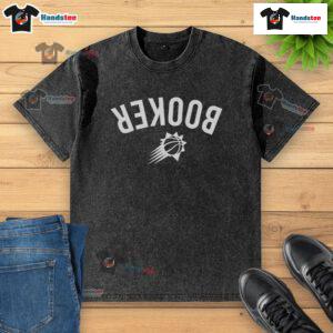 Devin Booker Phoenix Suns Invert Upside Washed T-Shirt featuring bold graphics and a relaxed fit for fans and collectors.