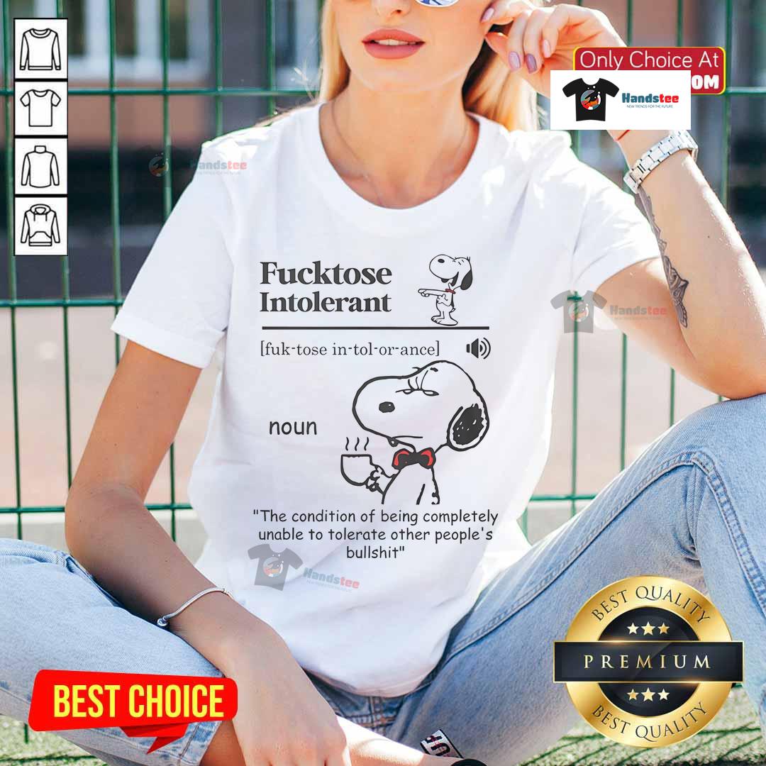 Nice Fcktose Intolerant ladies tee, humorously expressing intolerance for other people's nonsense in stylish fashion.