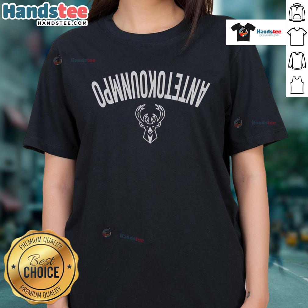 Stylish 'Nice Giannis Antetokounmpo Milwaukee Bucks Invert Upside Ladies Tee' featuring a vibrant design perfect for fans.