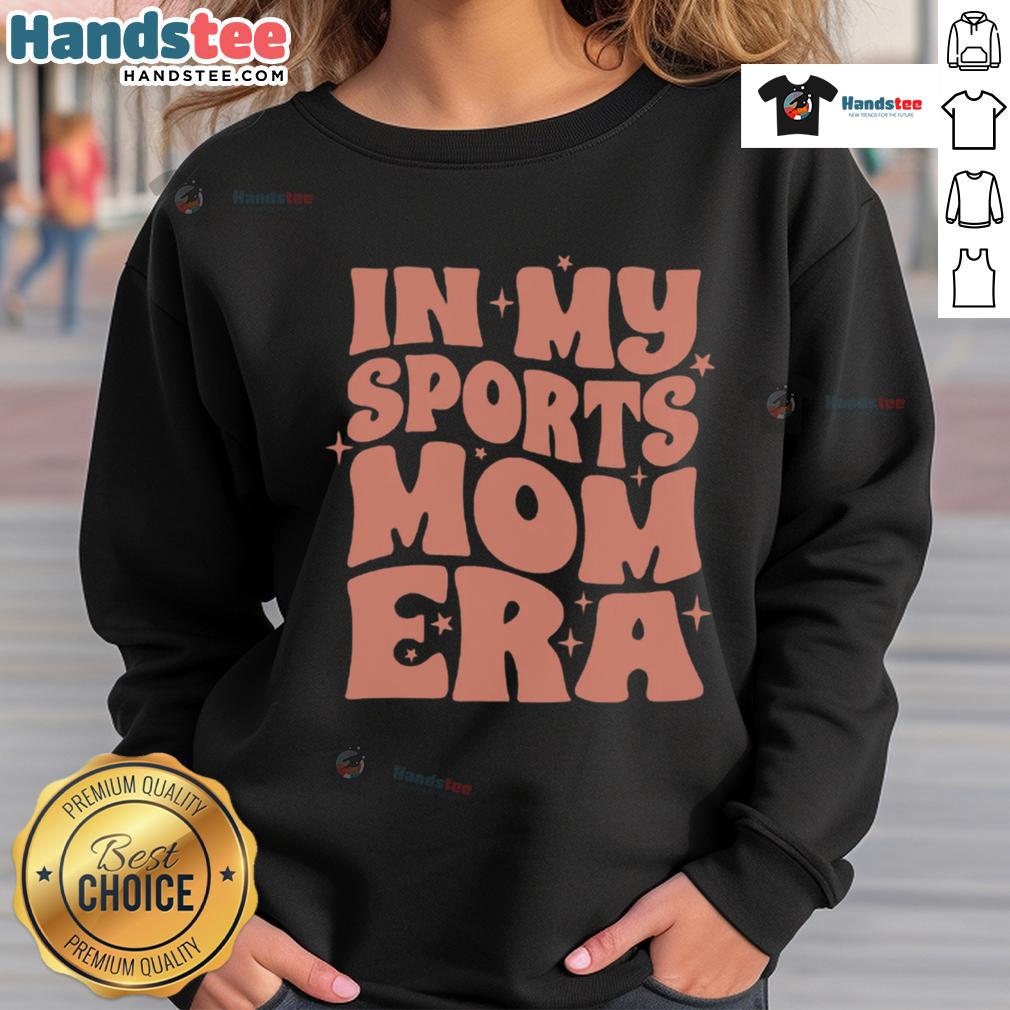 Cozy 'Nice In My Sports Mom Era' sweatshirt in soft fabric, perfect for active moms who love style and comfort.