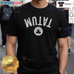 Alt Text: Jayson Tatum Boston Celtics Invert Upside T-Shirt featuring vibrant graphics, perfect for fans and casual wear.