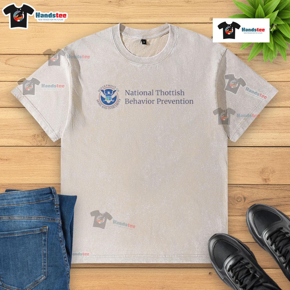 Nice National Thottish Behavior Prevention washed t-shirt displayed on a neutral background, promoting positive messaging.
