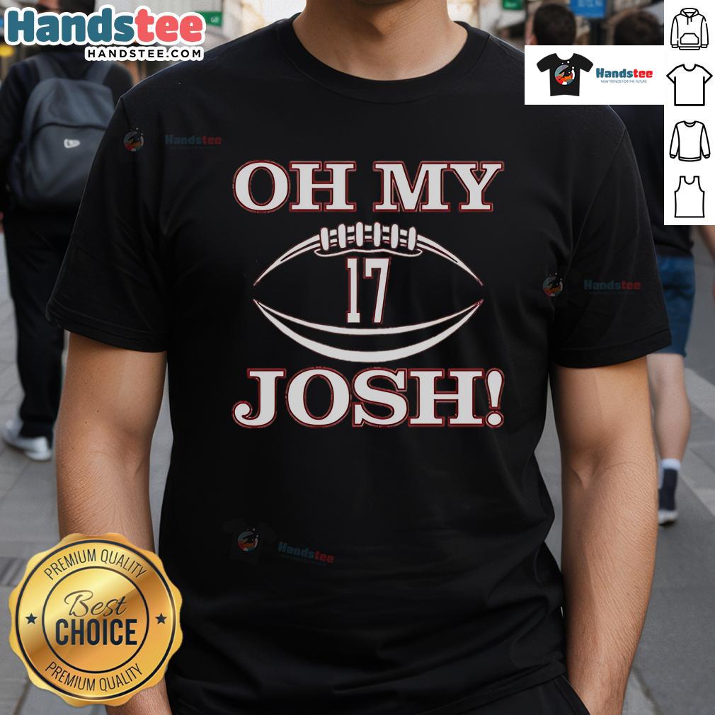 Alt Text: Nice Oh My Josh Number 17 T-Shirt featuring bold graphics and vibrant colors for stylish fans of the series.