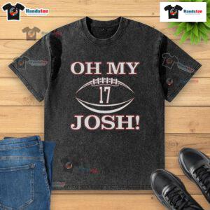 Nice Oh My Josh Number 17 washed t-shirt in soft cotton, featuring a bold graphic design and relaxed fit for casual style.