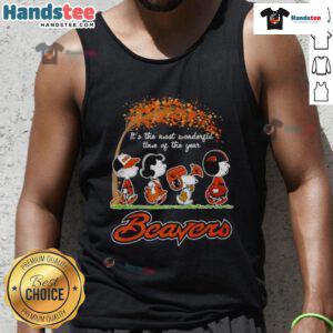 Fall football Halloween tank top featuring Oregon State Beavers and peanuts design, perfect for game day festivities.